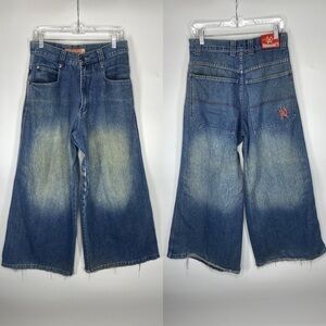 Kik Wear Denim 90's Rave Skater 15" Wide Leg Jeans Size 30